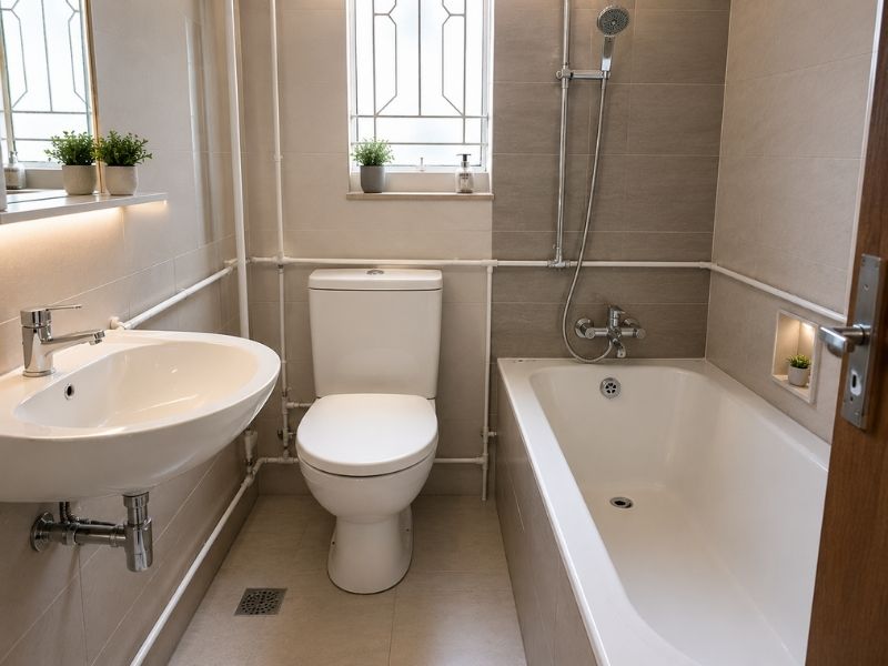 Bathroom after re-piping project